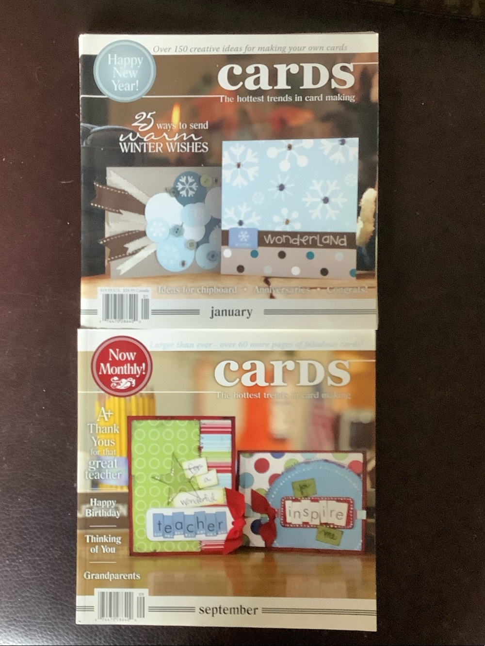 Cards Magazines - Sept 2006 and Jan 2007